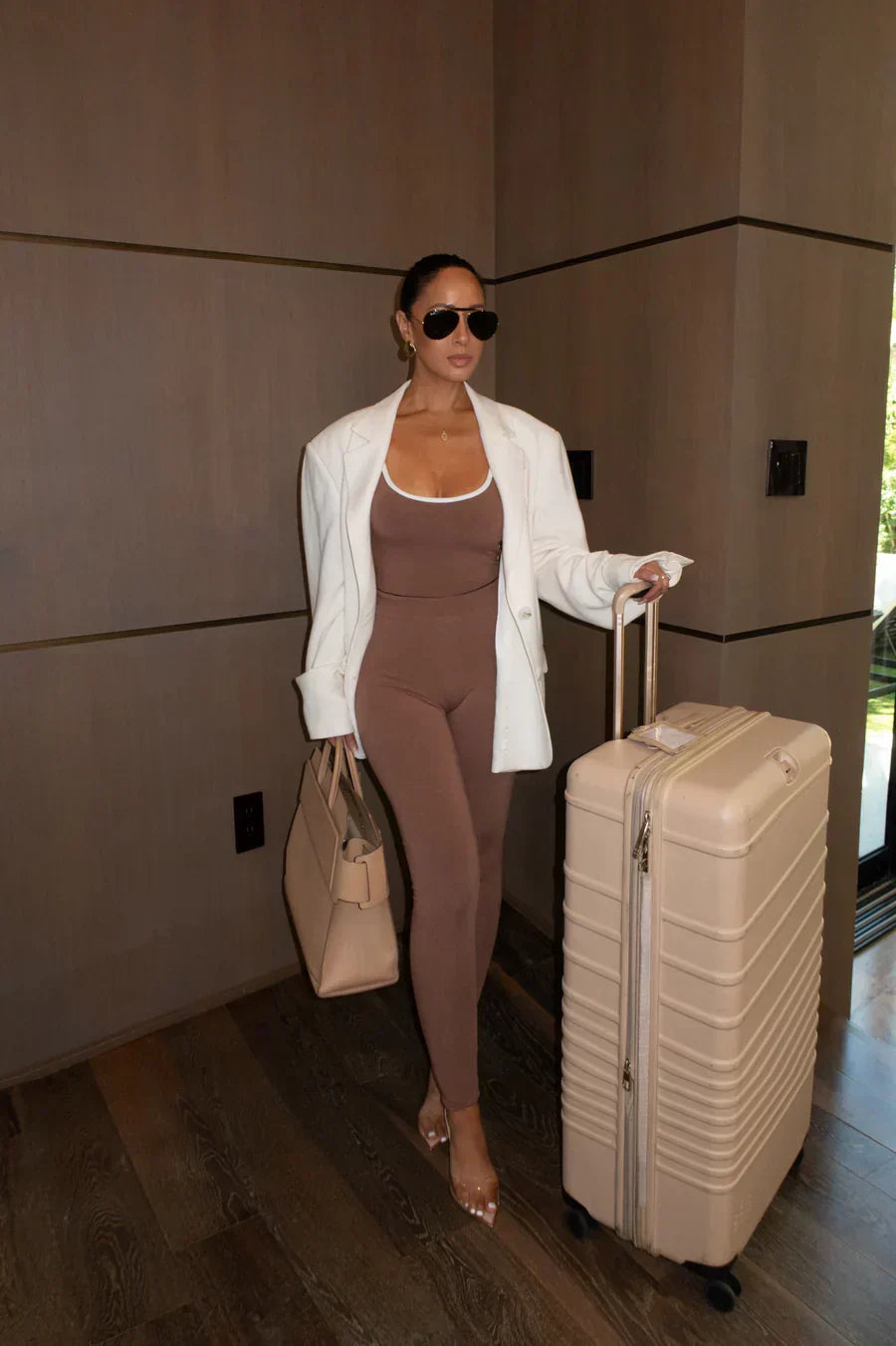 Leggins reversibles negro/pecana