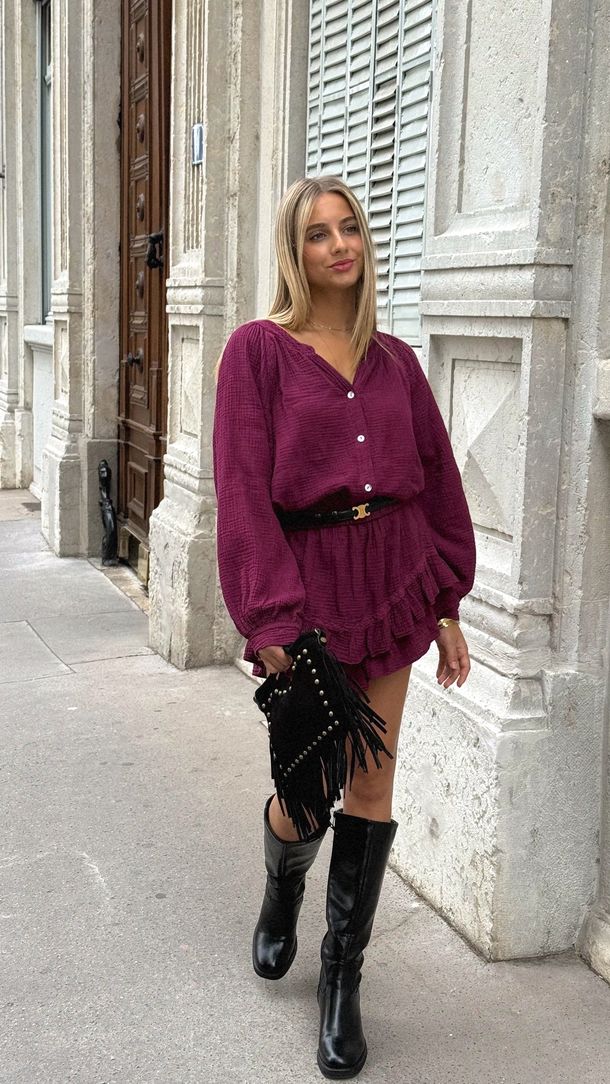 Vestido bordeaux