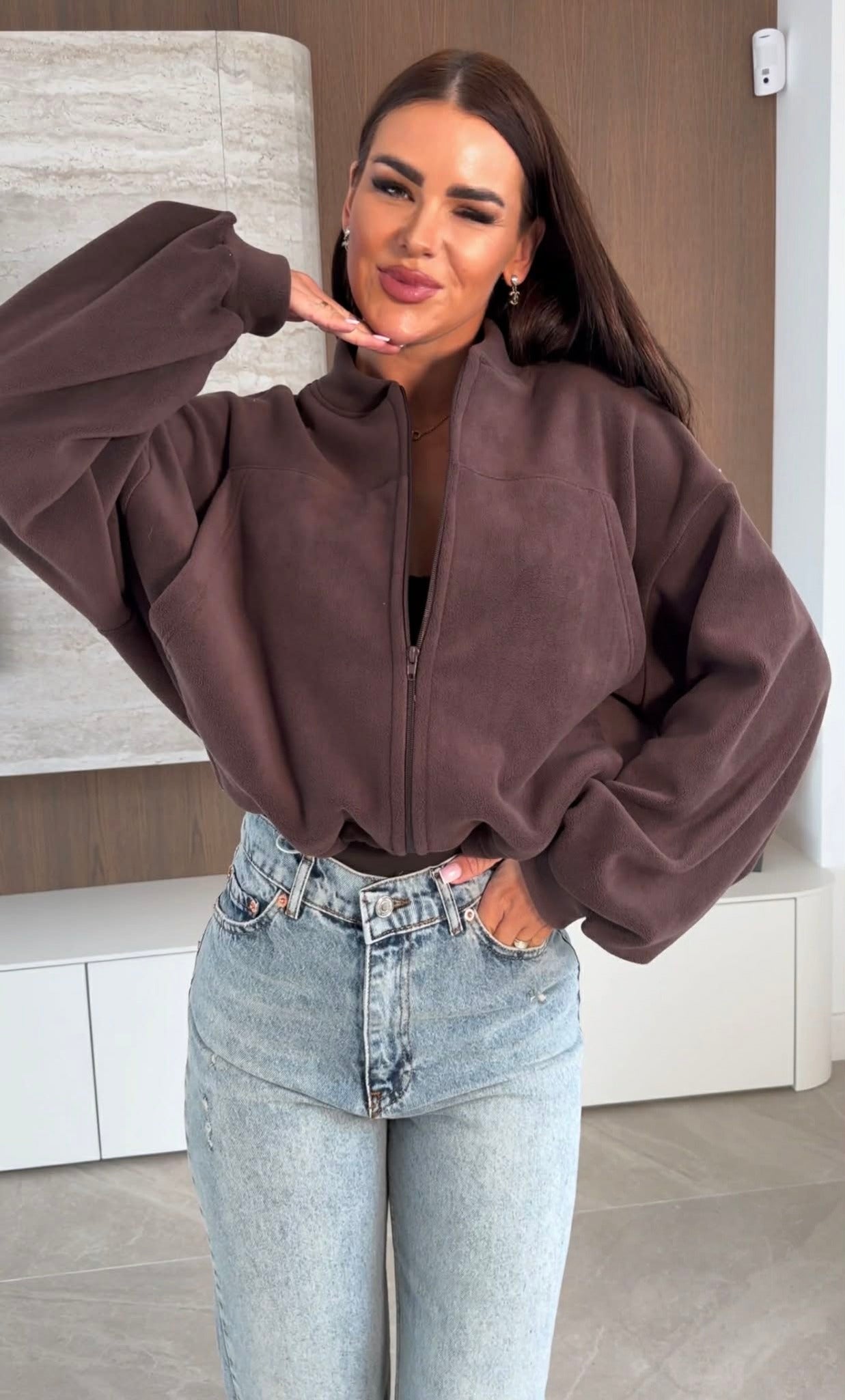 Sudadera polar Incanto chocolate