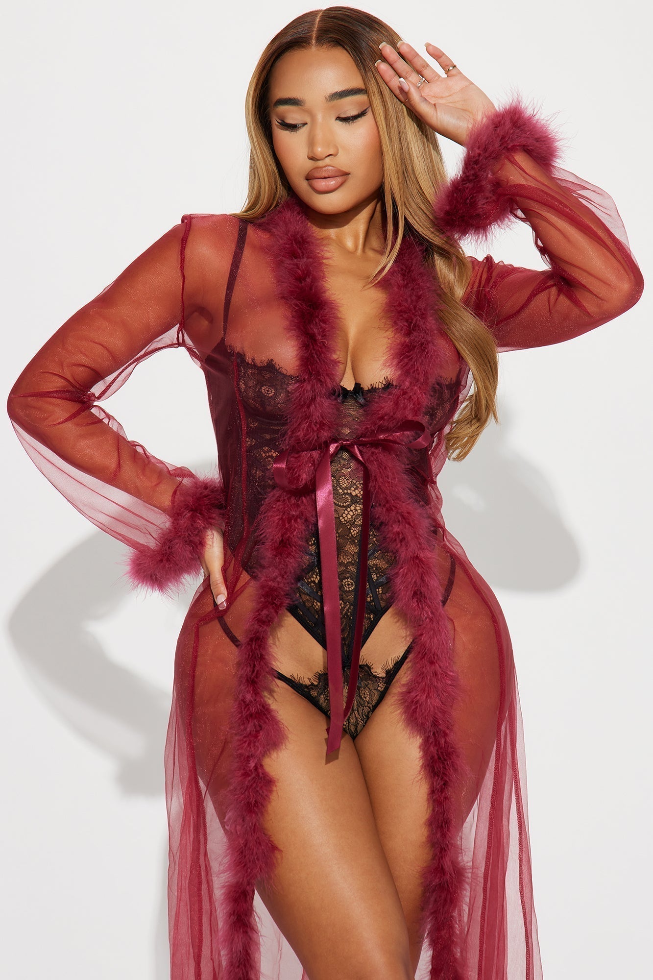 Softest Touch Extra Long Fluff Mesh Robe