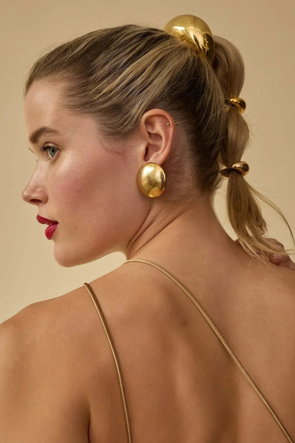 GLOSSY DOME PONY CUFF 3 piezas