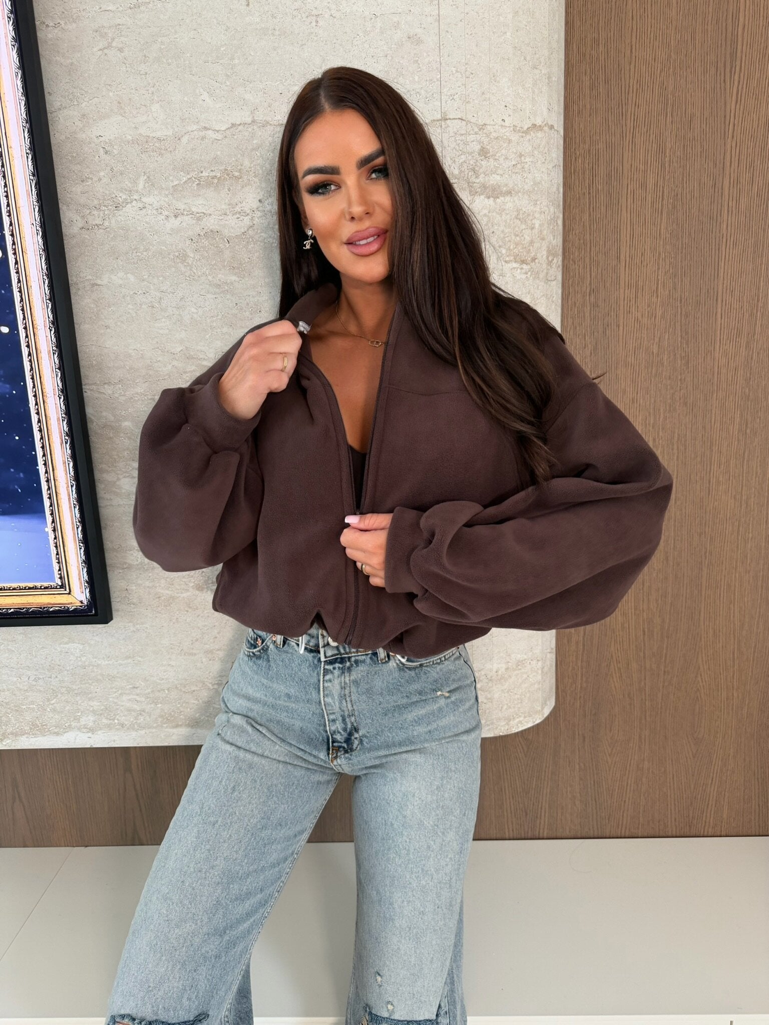 Sudadera polar Incanto chocolate