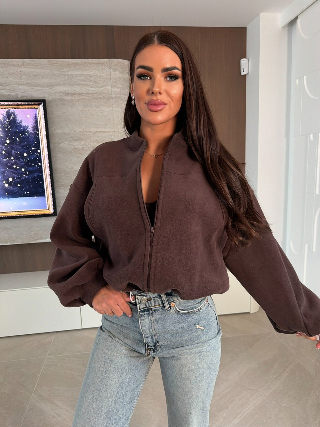 Sudadera polar Incanto chocolate