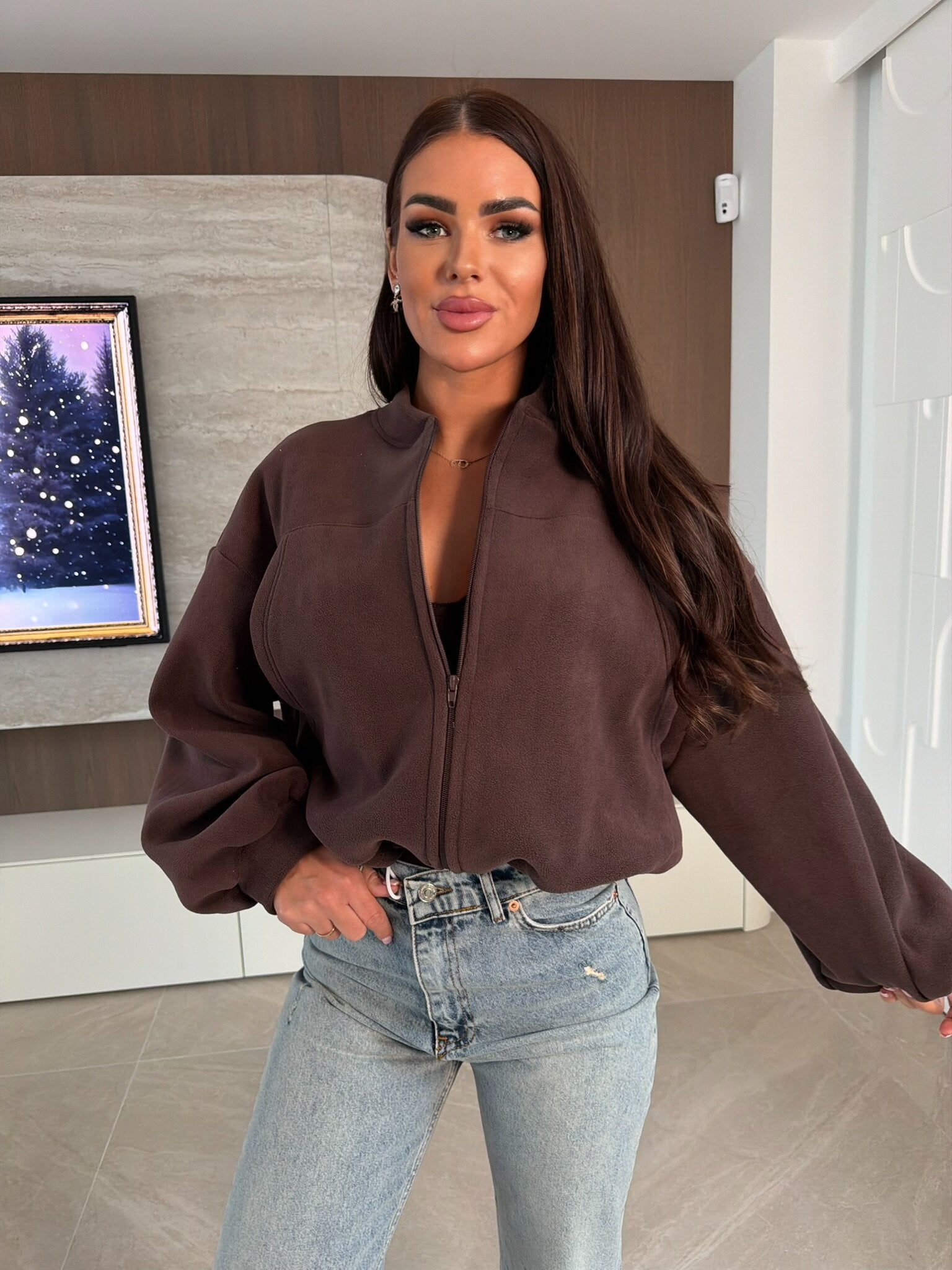 Sudadera polar Incanto chocolate