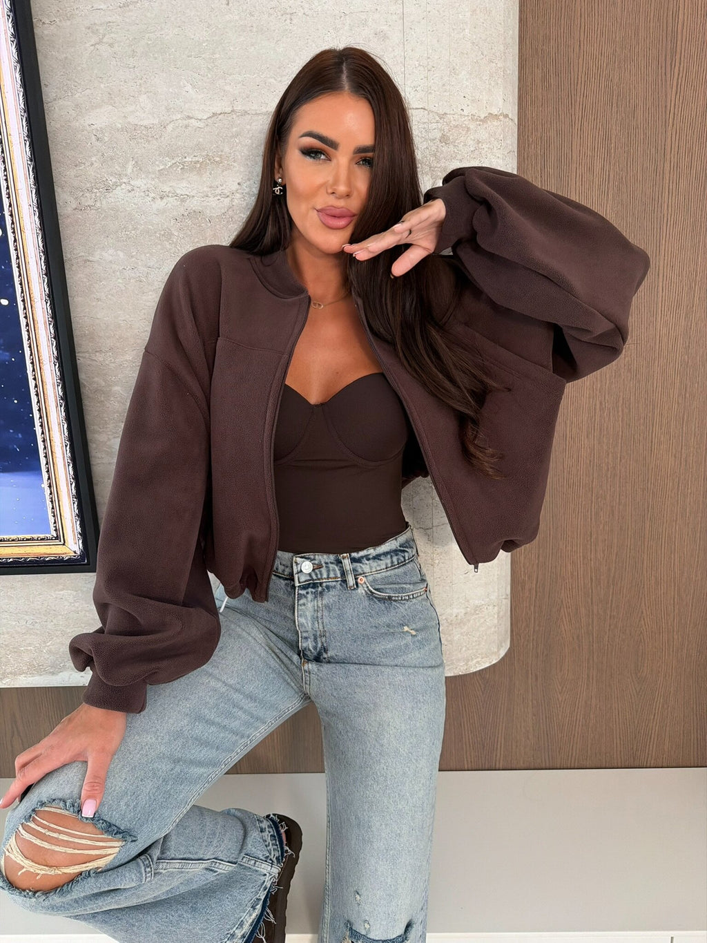 Sudadera polar Incanto chocolate