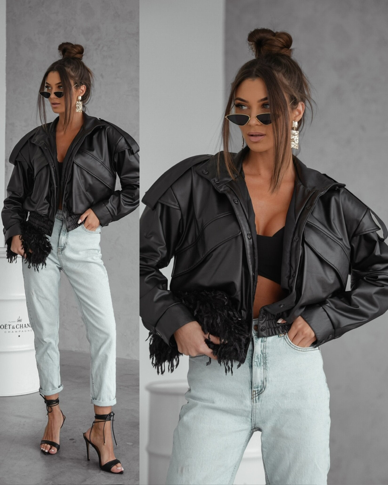 Chaqueta bomber Sandre de piel ecológica