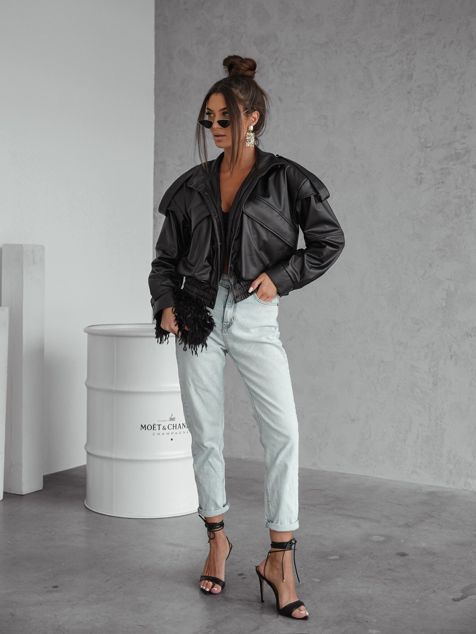 Chaqueta bomber Sandre de piel ecológica