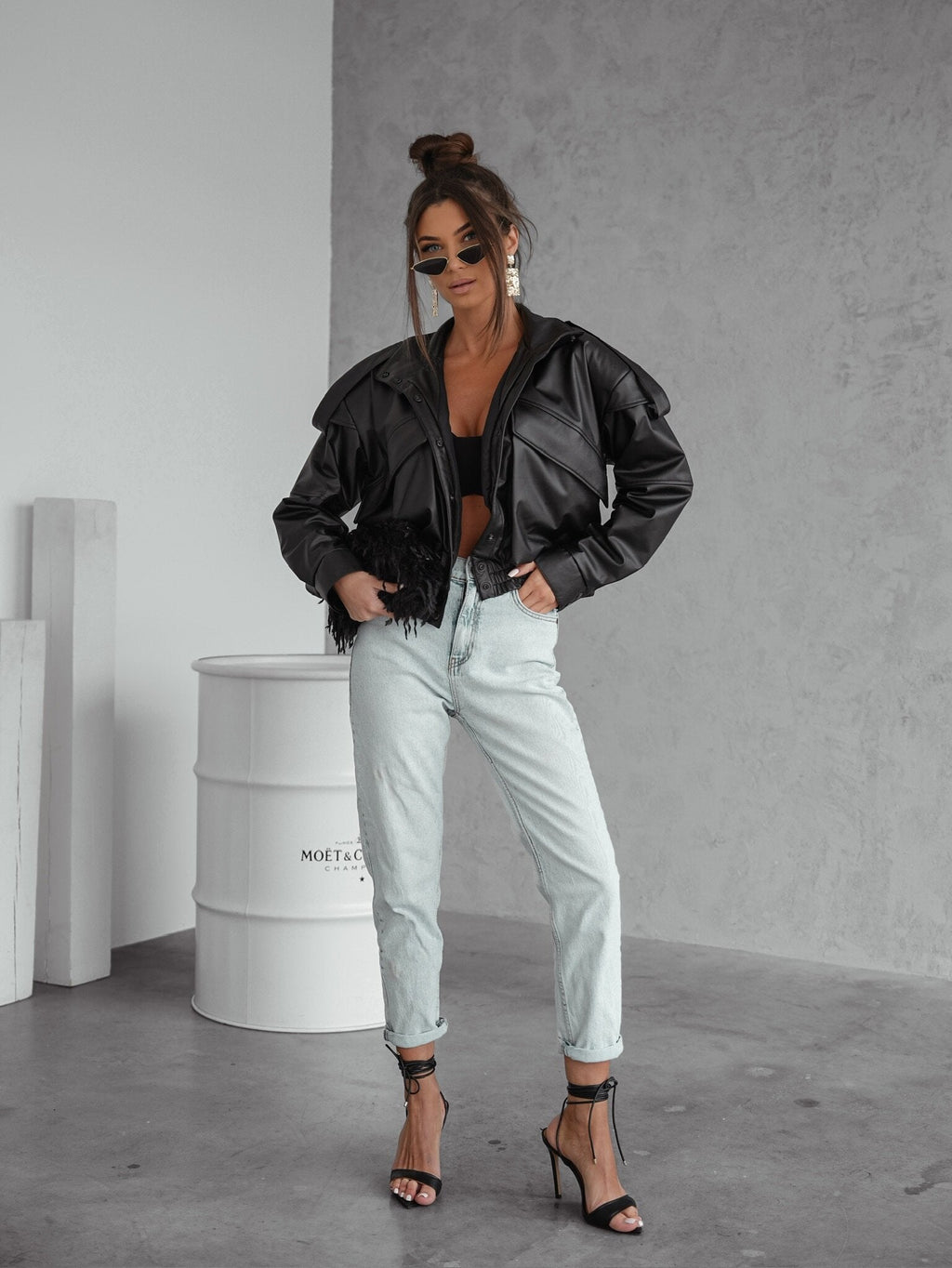 Chaqueta bomber Sandre de piel ecológica