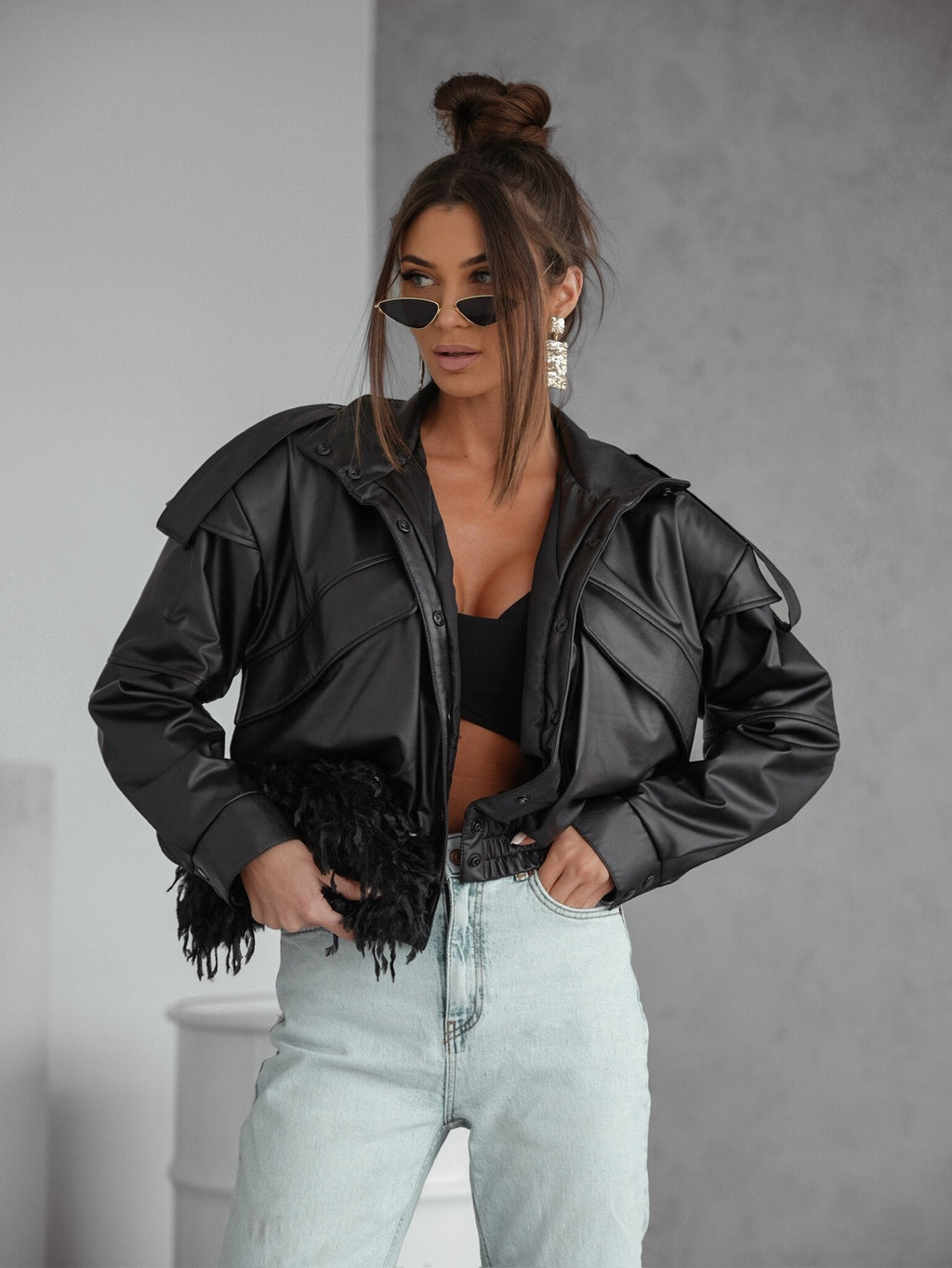 Chaqueta bomber Sandre de piel ecológica