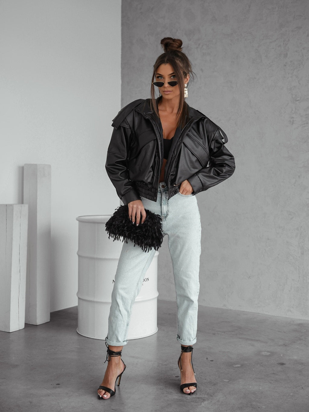 Chaqueta bomber Sandre de piel ecológica