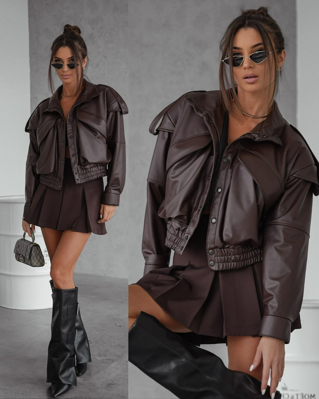 Chaqueta bomber Sandre de piel ecológica