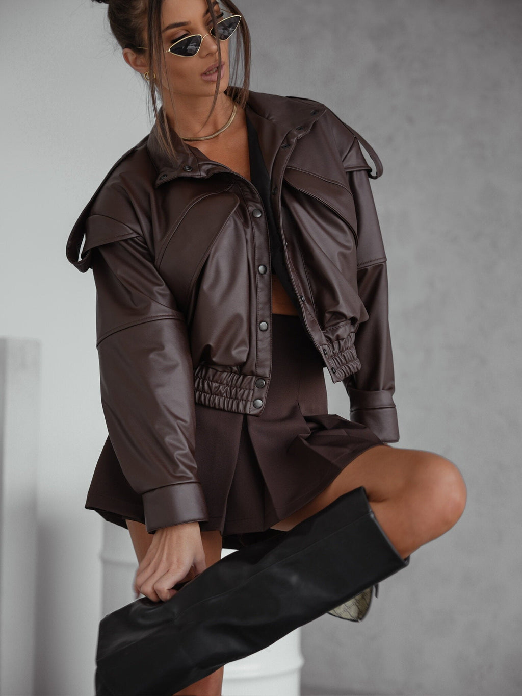 Chaqueta bomber Sandre de piel ecológica