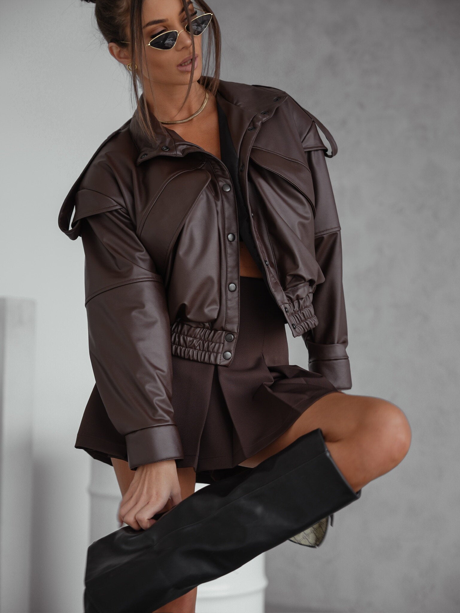 Chaqueta bomber Sandre de piel ecológica