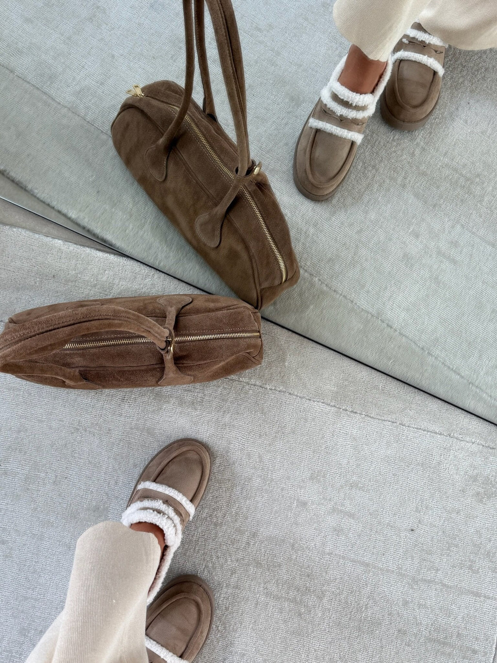 Mule slippers suede insulated