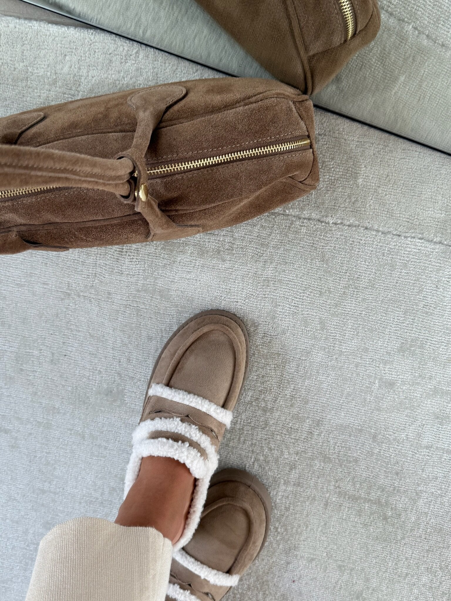 Mule slippers suede insulated