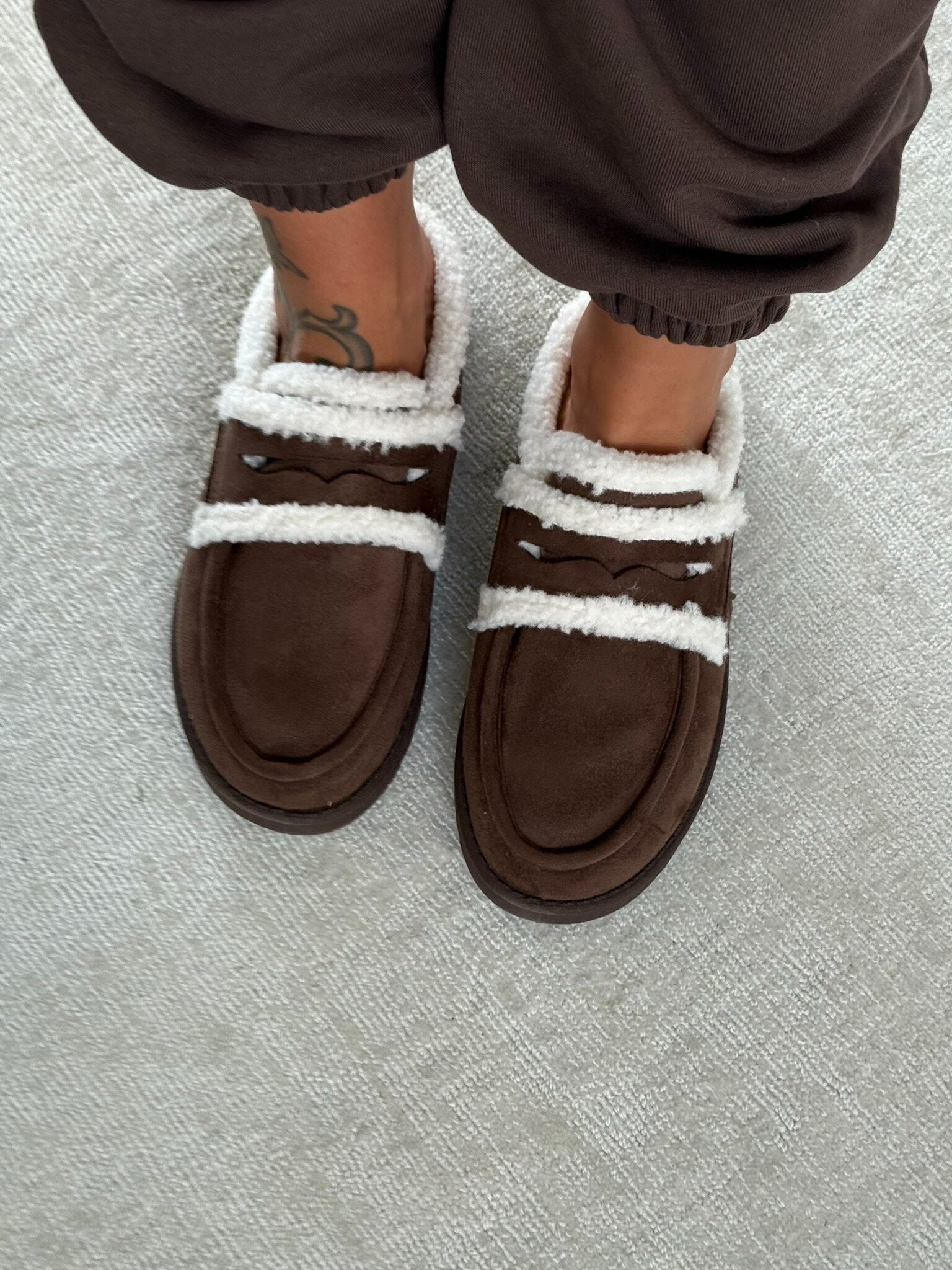 Mule slippers suede insulated