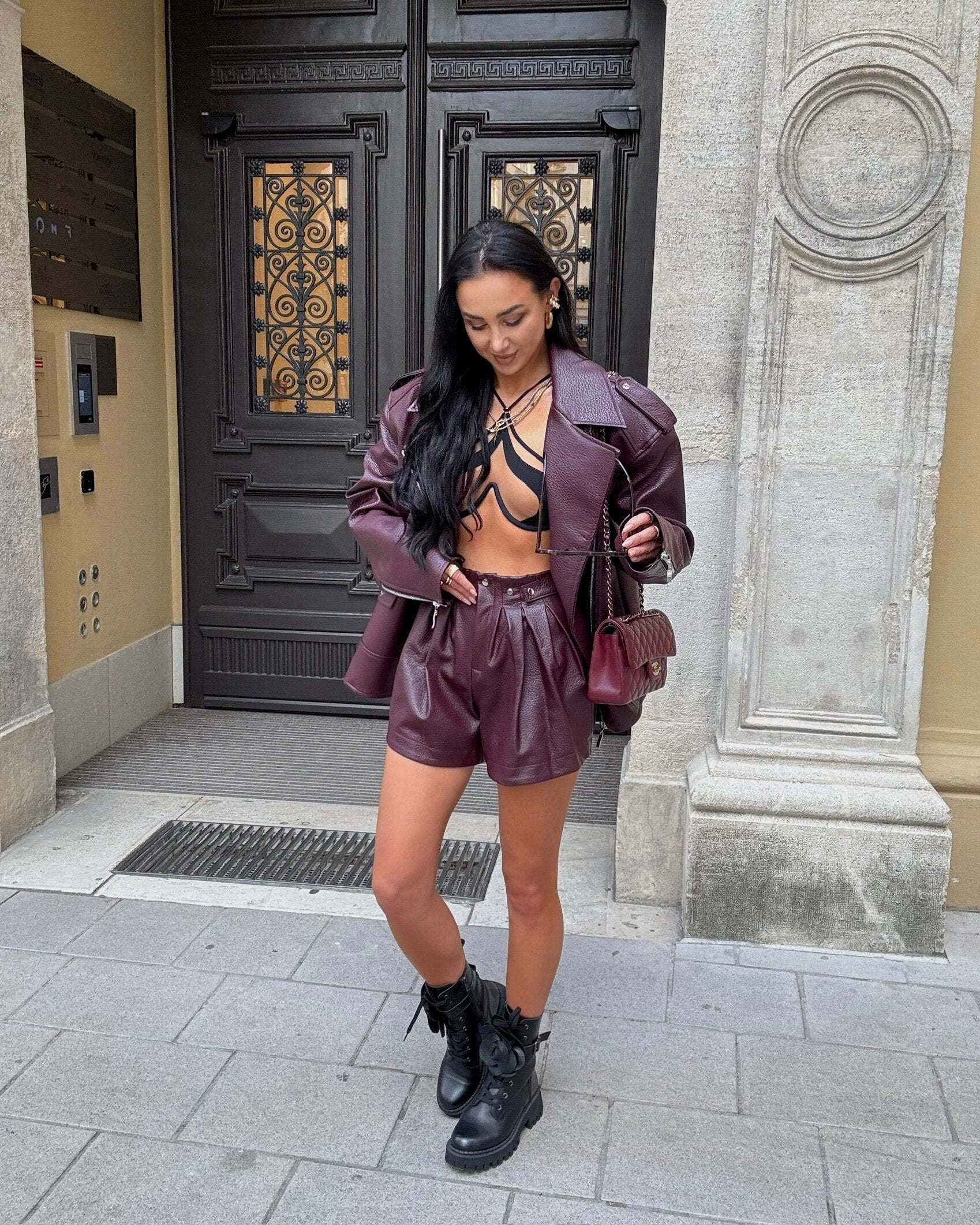 Chaqueta rock Burdeos