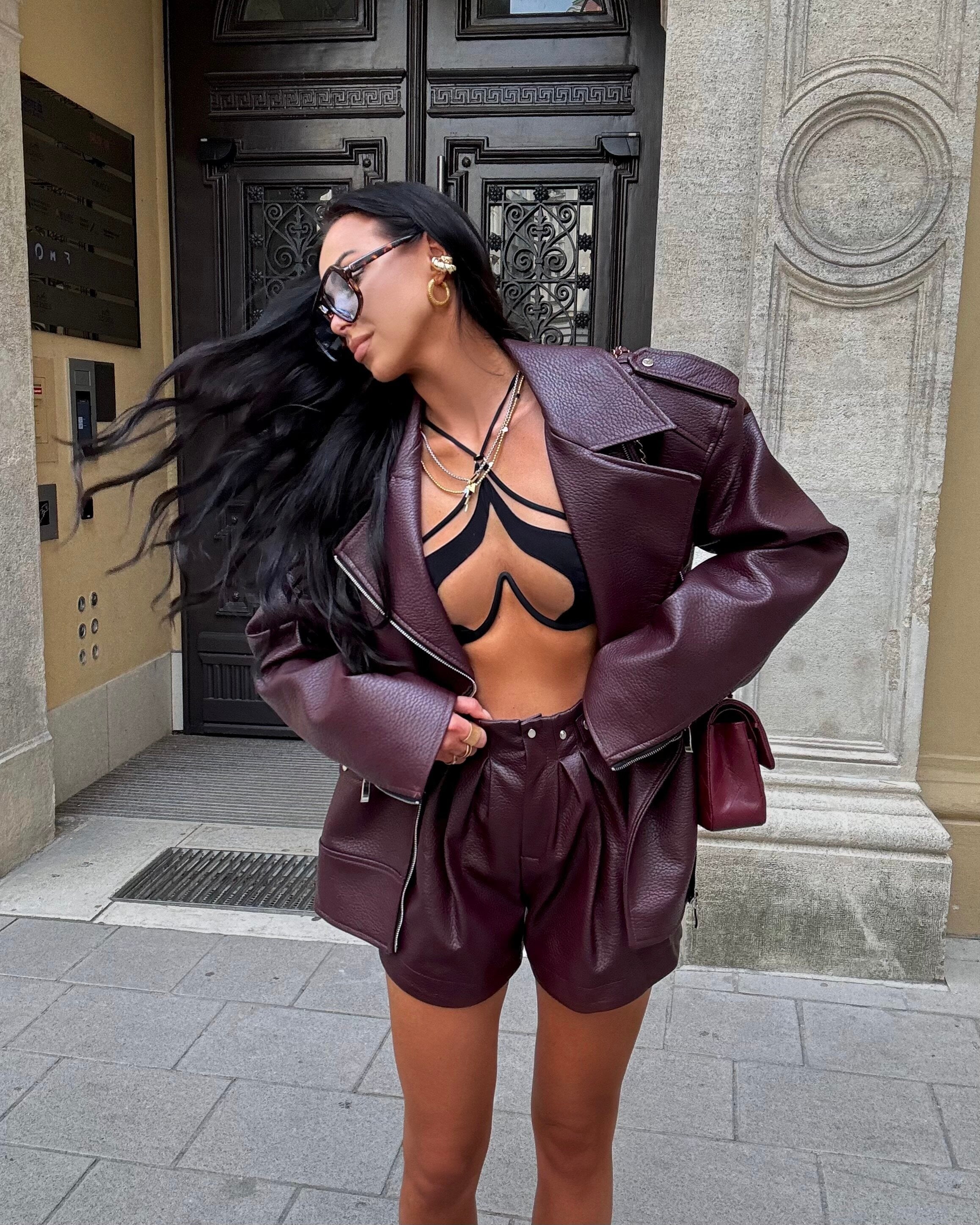 Chaqueta rock Burdeos