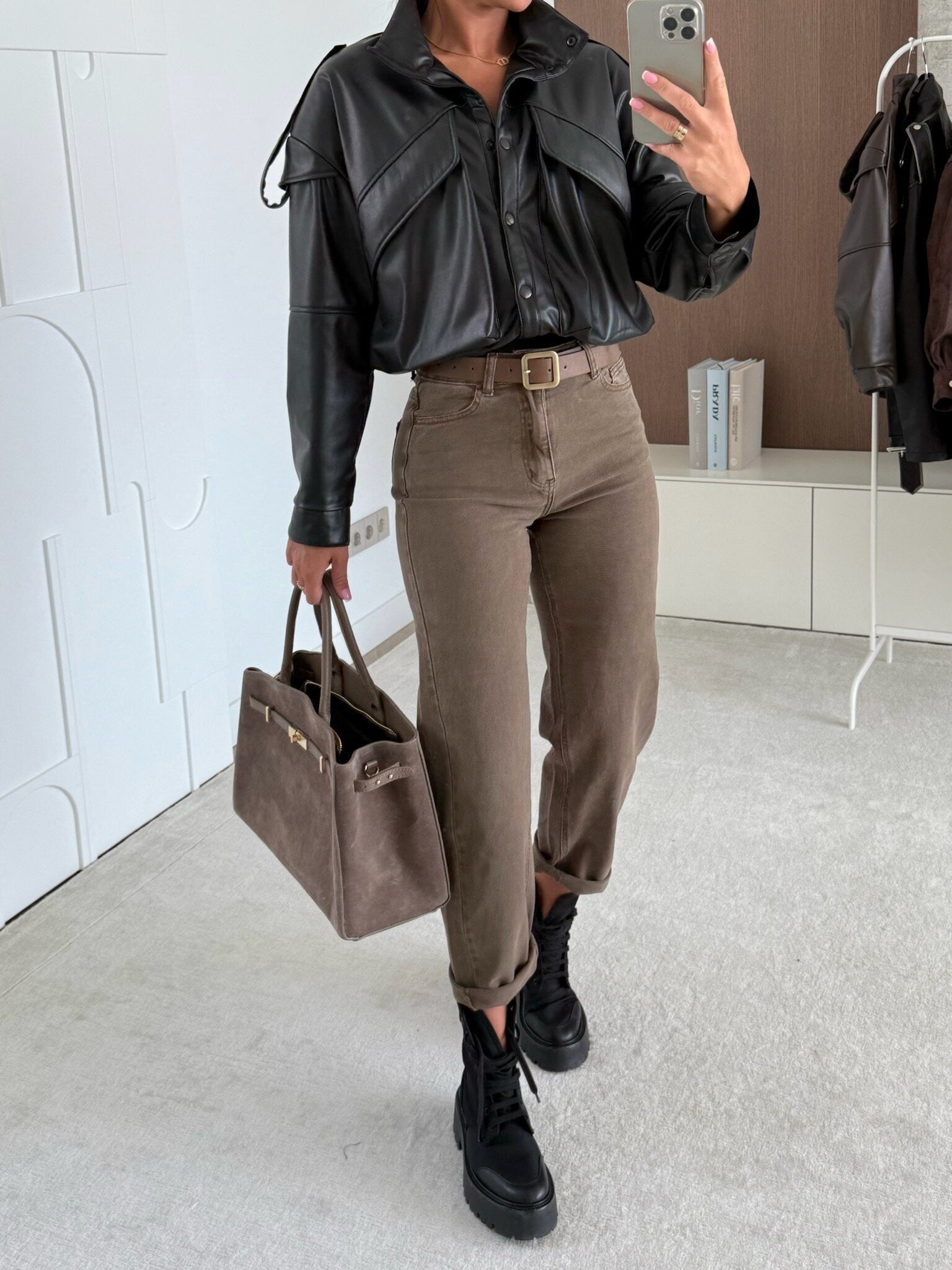 Pantalón Mom Fit Taupe