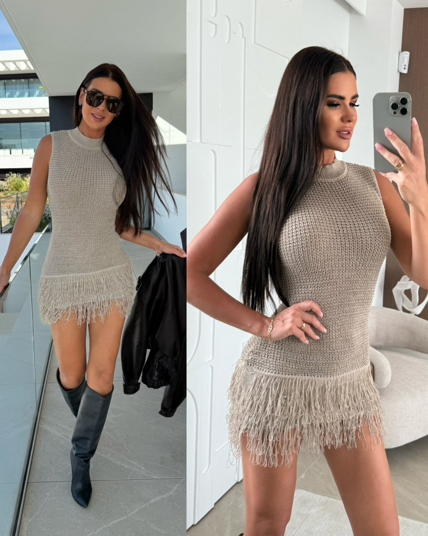 Dress Bellezza knitwear beige