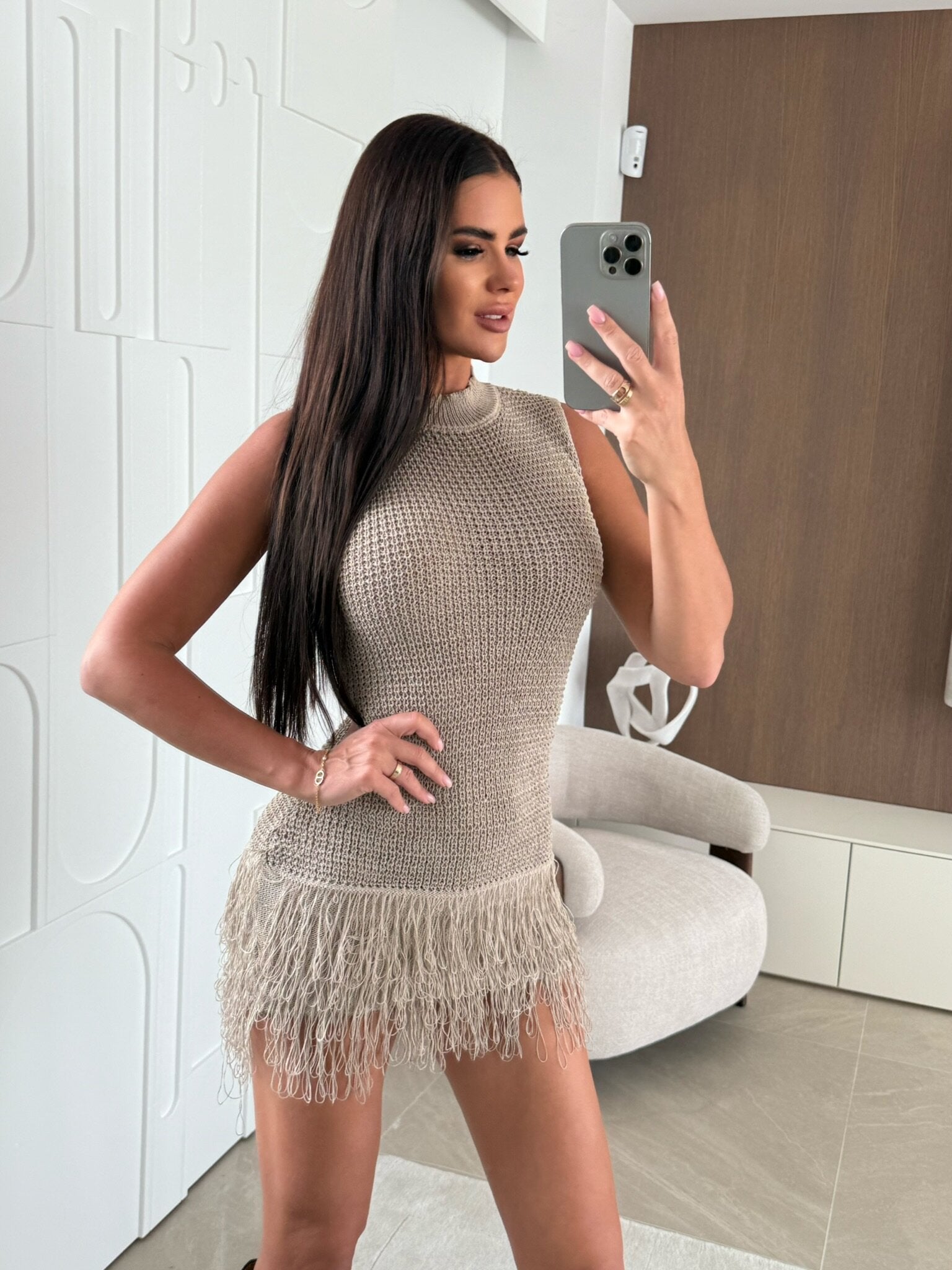 Dress Bellezza knitwear beige